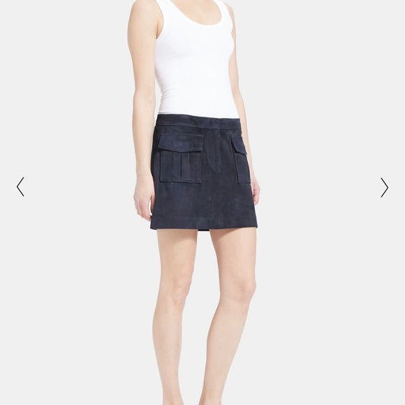 THEORY**Concord Navy Suede Leather Skirt**US 4,6,12 $695 - Picture 3 of 5